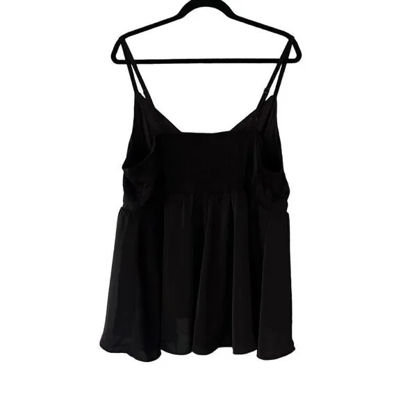 NWT Torrid Black Silky Peplum Camisole Adjustable Straps Women’s 2X 18-20 - Picture 3 of 8